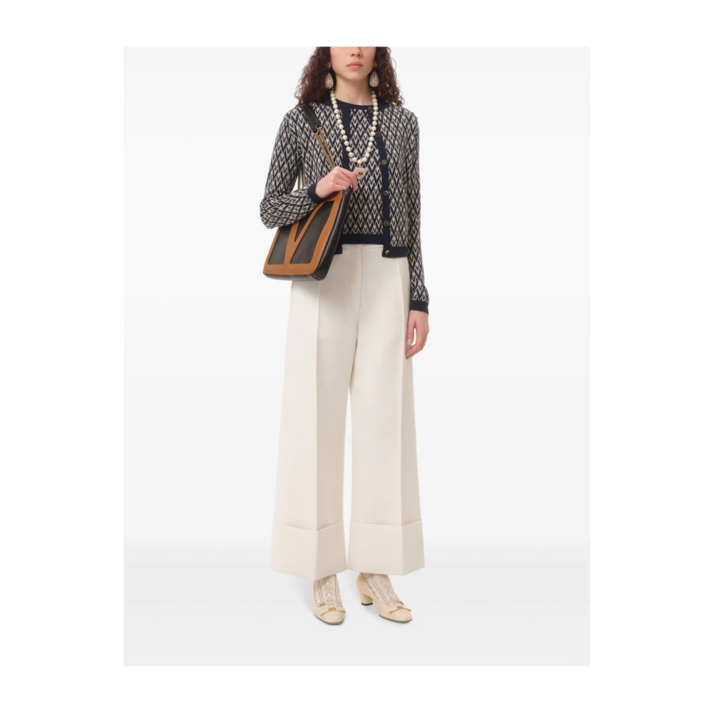 Valentino Garavani Jacquard Cardigan Sweaters Blue Dames