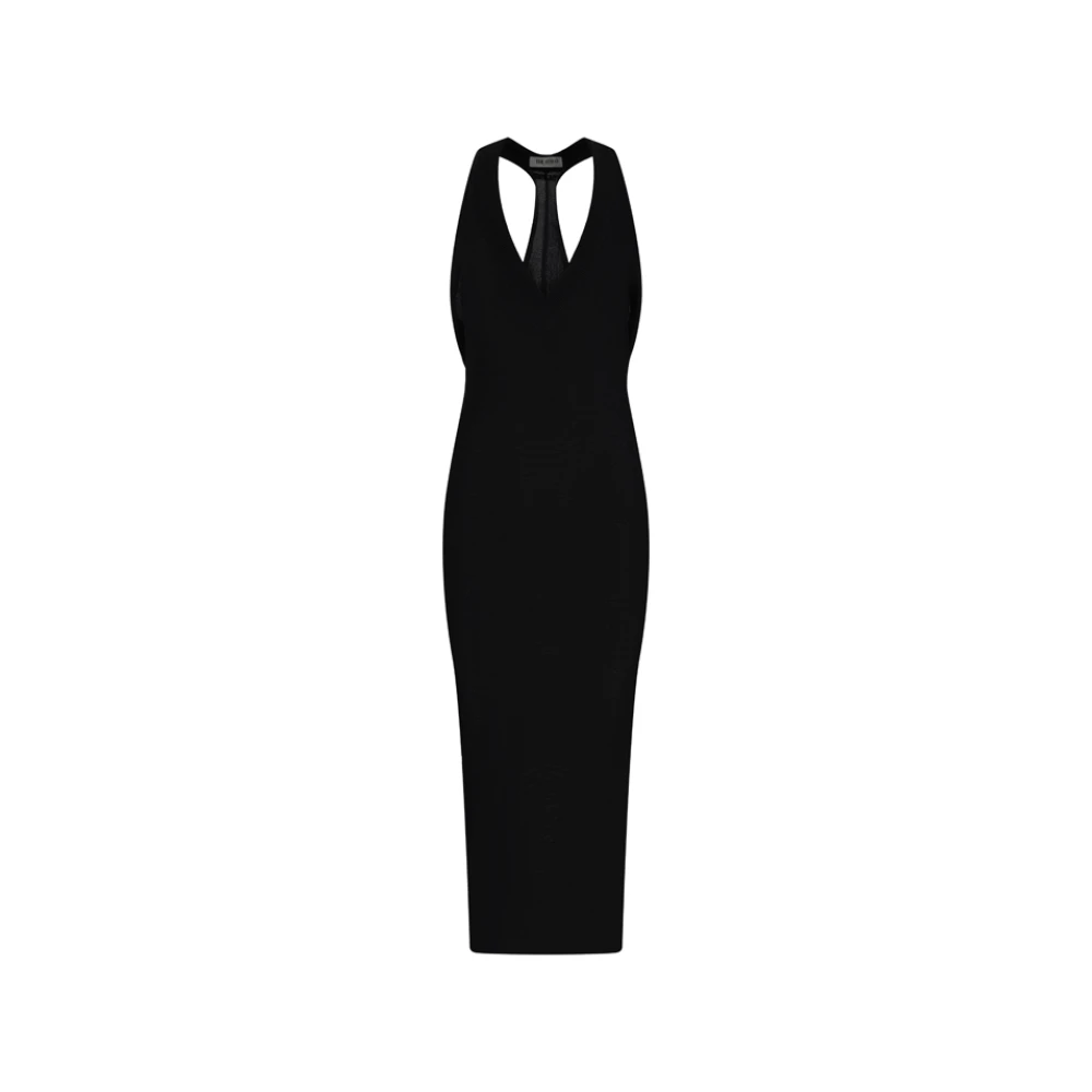 The Attico Women's Black Draped Viscose Midi Dress - Knitted Dresses - M - Dresses