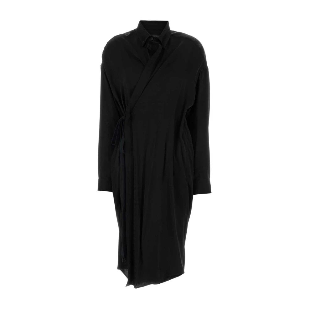 Balenciaga Black Shirt Dresses, Female, Xs, Wrap Cocoon Dress