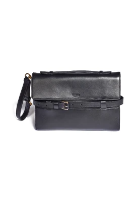 Svart Läder Bältesväska Pochette