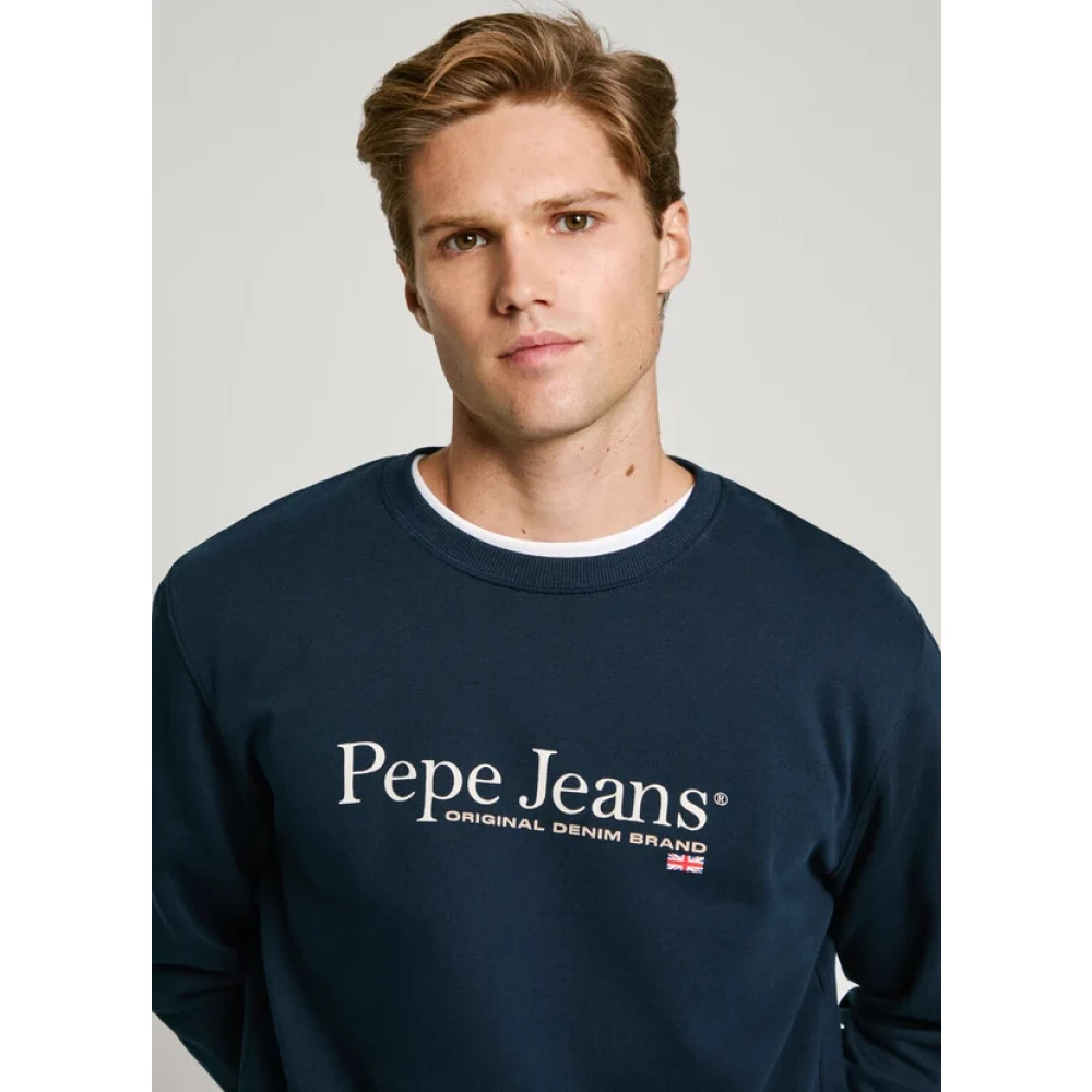 Pepe Jeans Ronde Hals Sweatshirt met Logo Green Heren