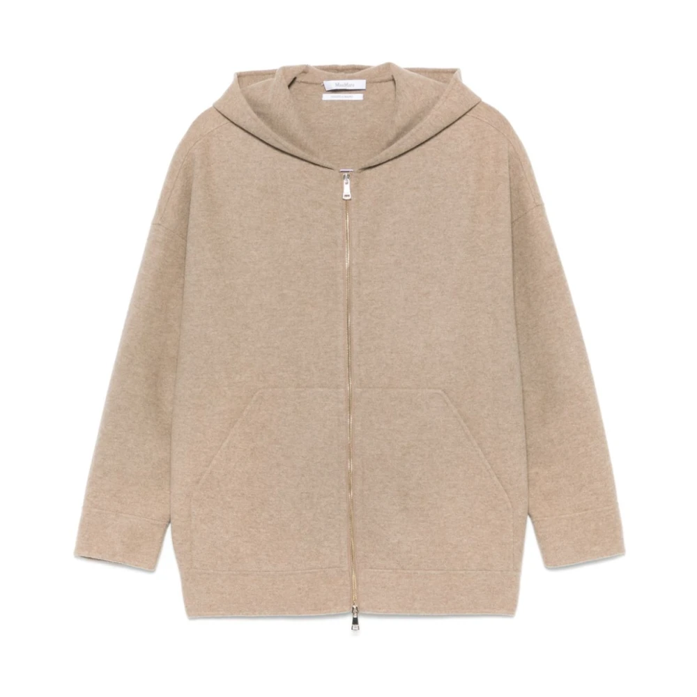 Max Mara Hazelnoot Wol Kasjmiermix Gebreide Hoodie Brown Dames