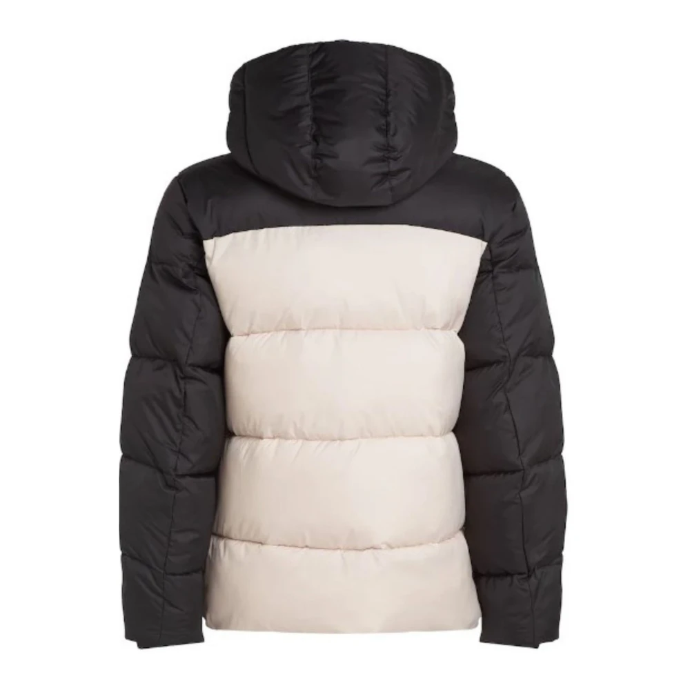 Calvin Klein Color-Block Hooded Gewatteerde Pufferjas Black Heren