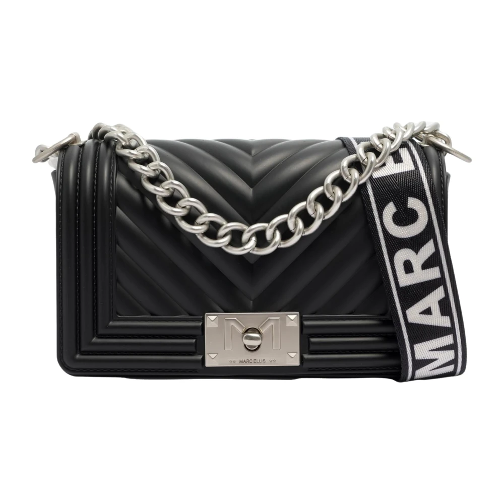 Marc Ellis Zwarte Schoudertas met Ketting Black Dames