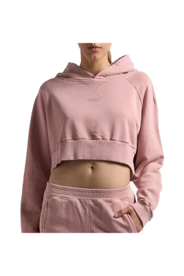 Oversized Cropped Hooded Sweatshirt