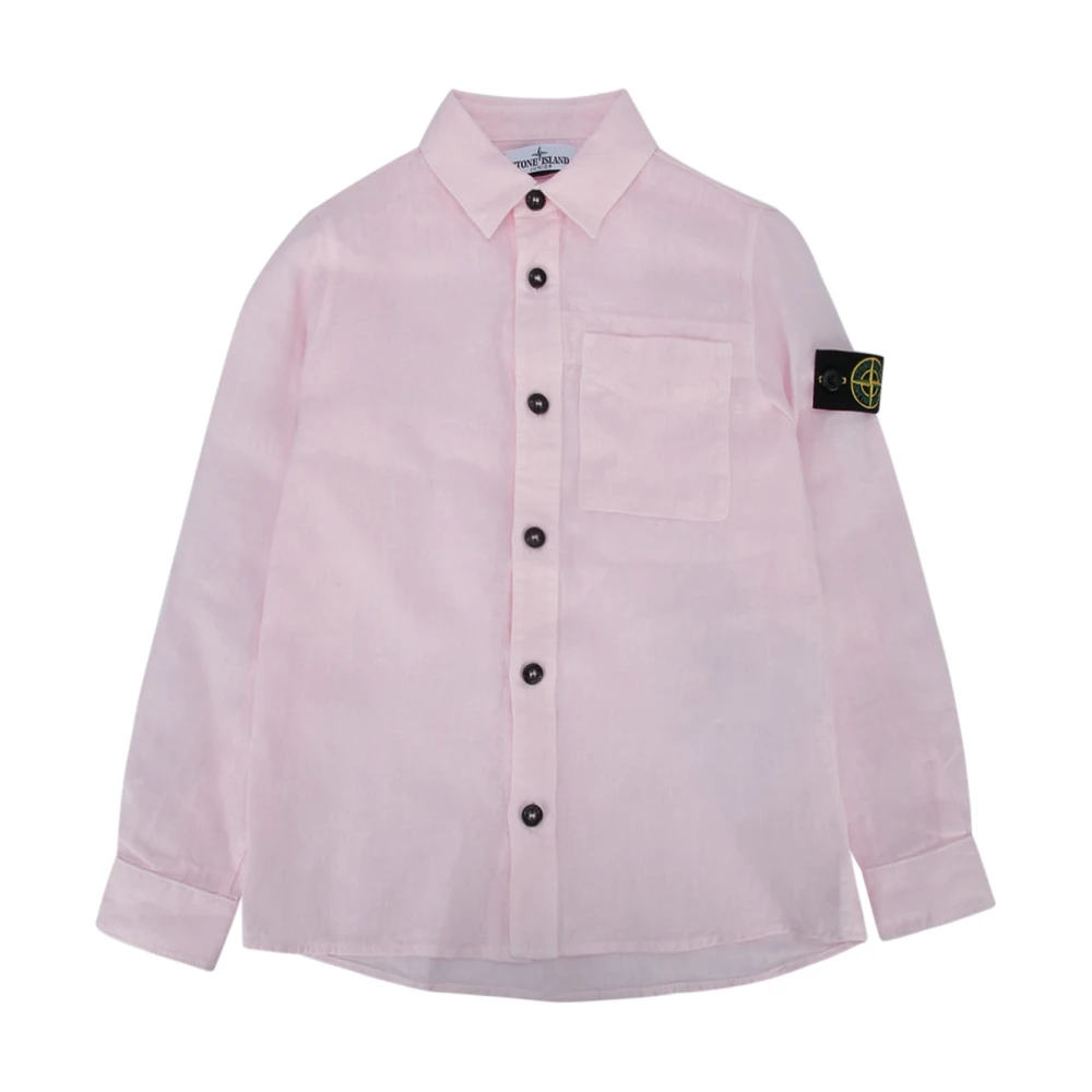 Stone Island Pink Kids Shirts, Male, 12 Y, Shirts