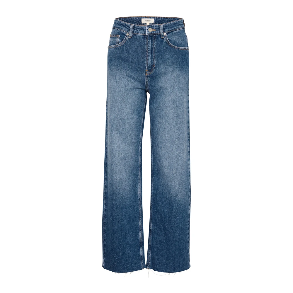 Part Two Blå Denim Wide Leg Jeans Blue, Dam