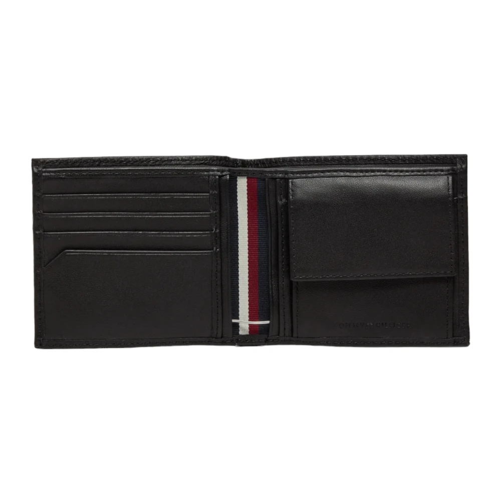 Tommy Hilfiger Zwarte Leren Binnen Zak Portemonnee Black Heren