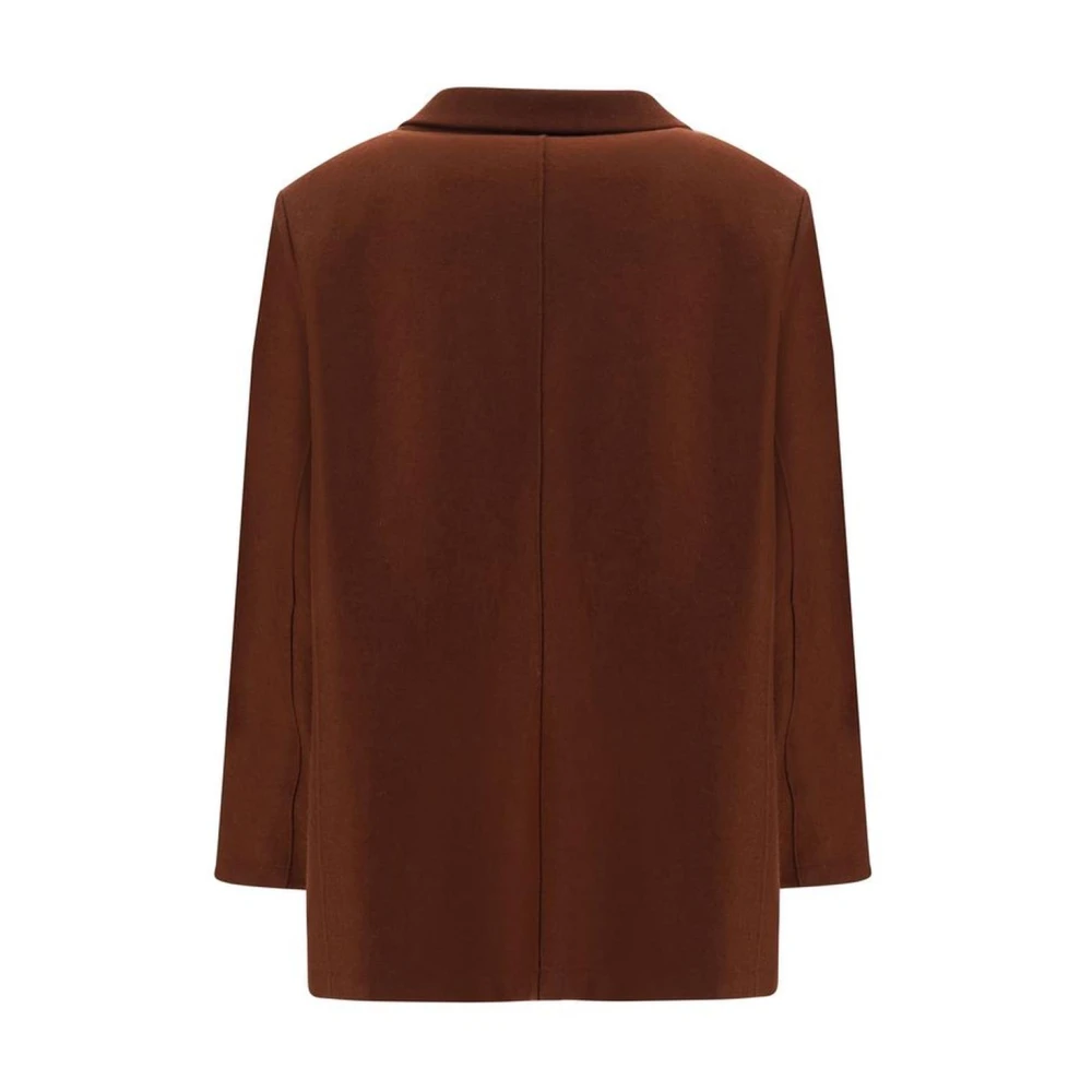 Harris Wharf London Klassieke Revers Fleece Blazer Jas Brown Dames