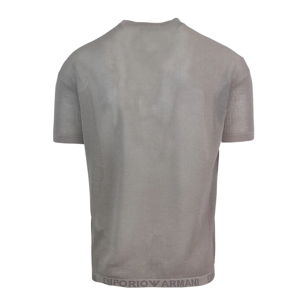 Emporio Armani Grijze T-shirts en Polos met Jacquard Logo Gray Heren