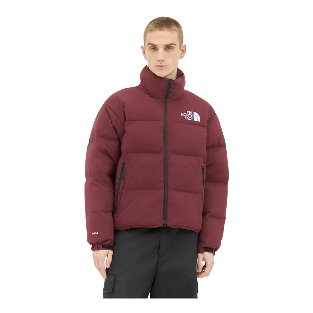 The North Face Geborduurde Nuptse Donsjas Red Heren