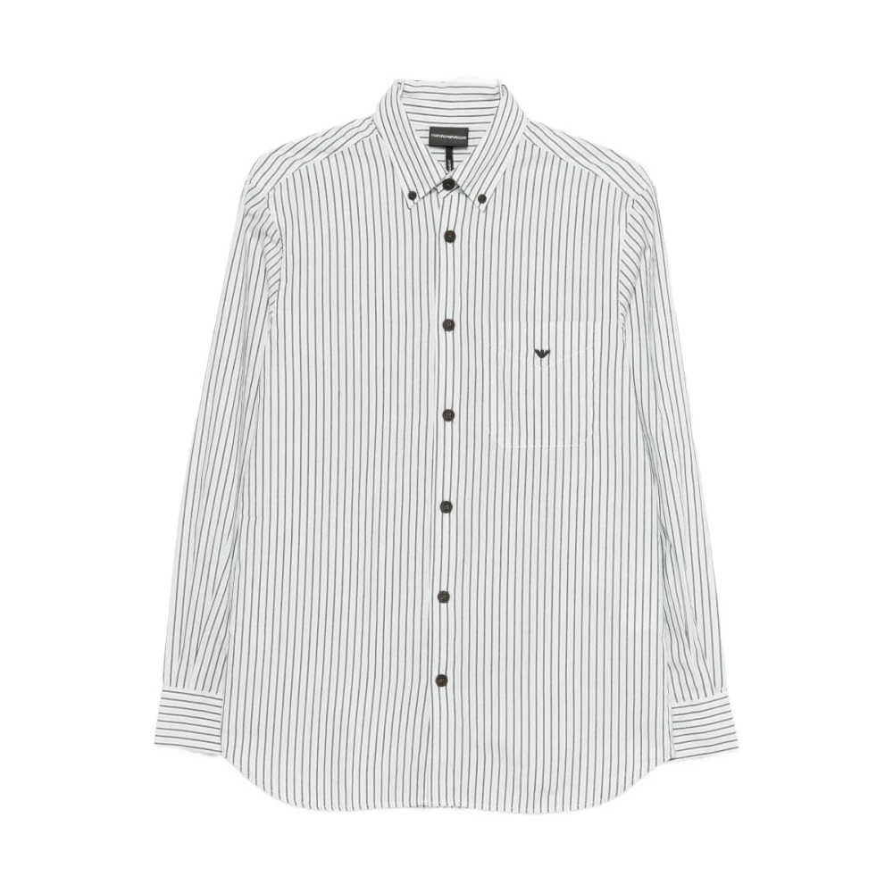 Emporio Armani Men's White Casual Shirts, 2XL, Shirts