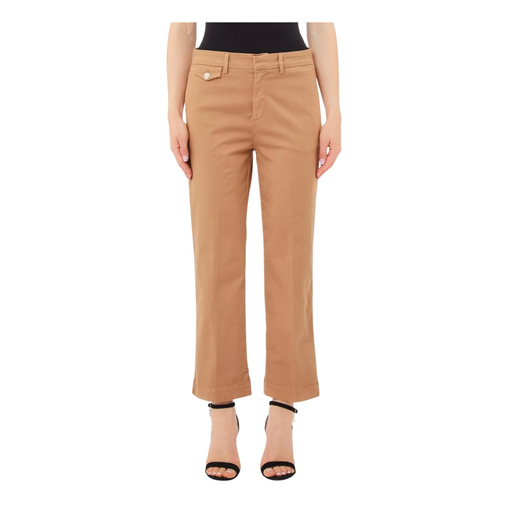 Liu Jo Vrouw Bruin Chino Broek Met Patroondetail