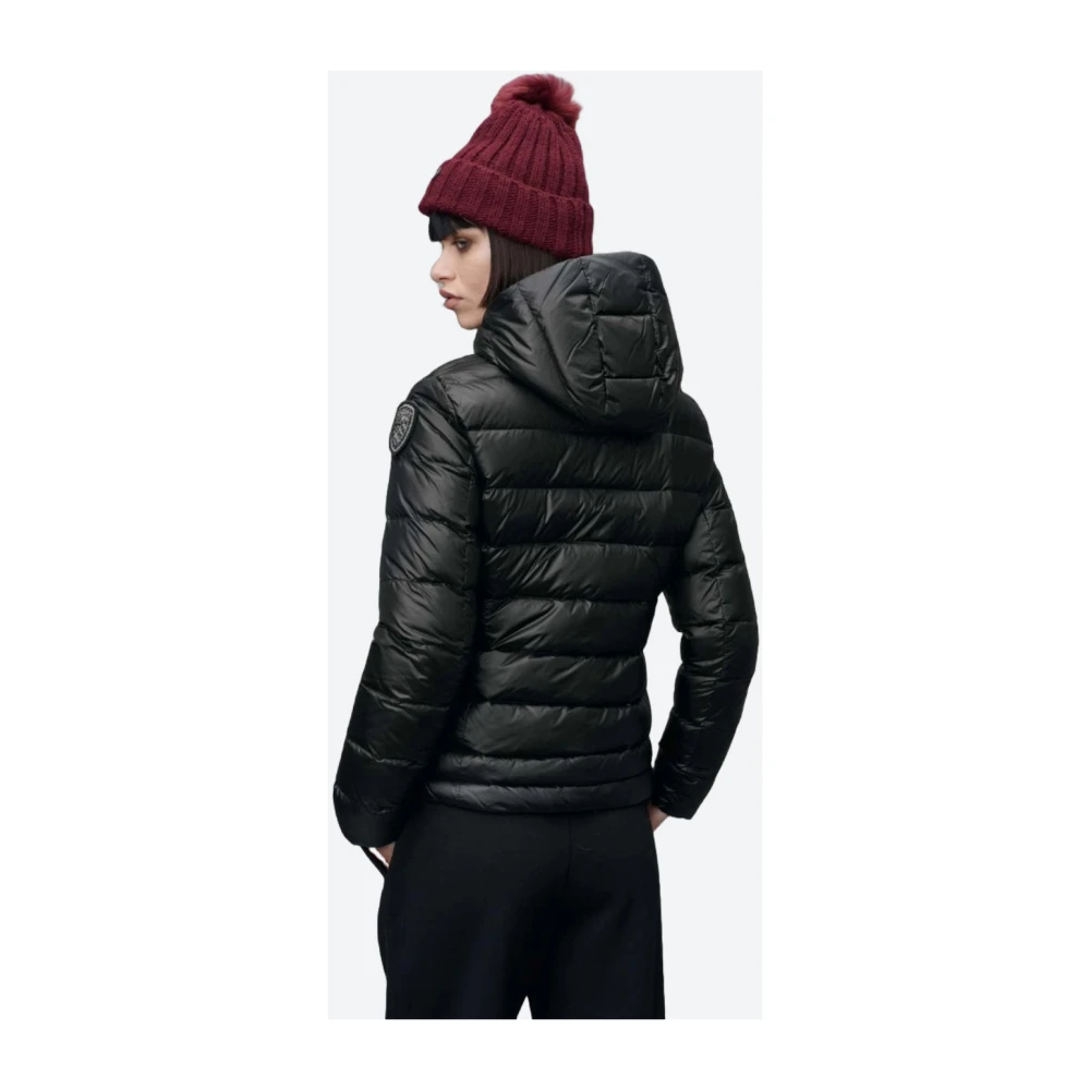 Blauer Gewatteerde Charme Jas met Capuchon Black Dames