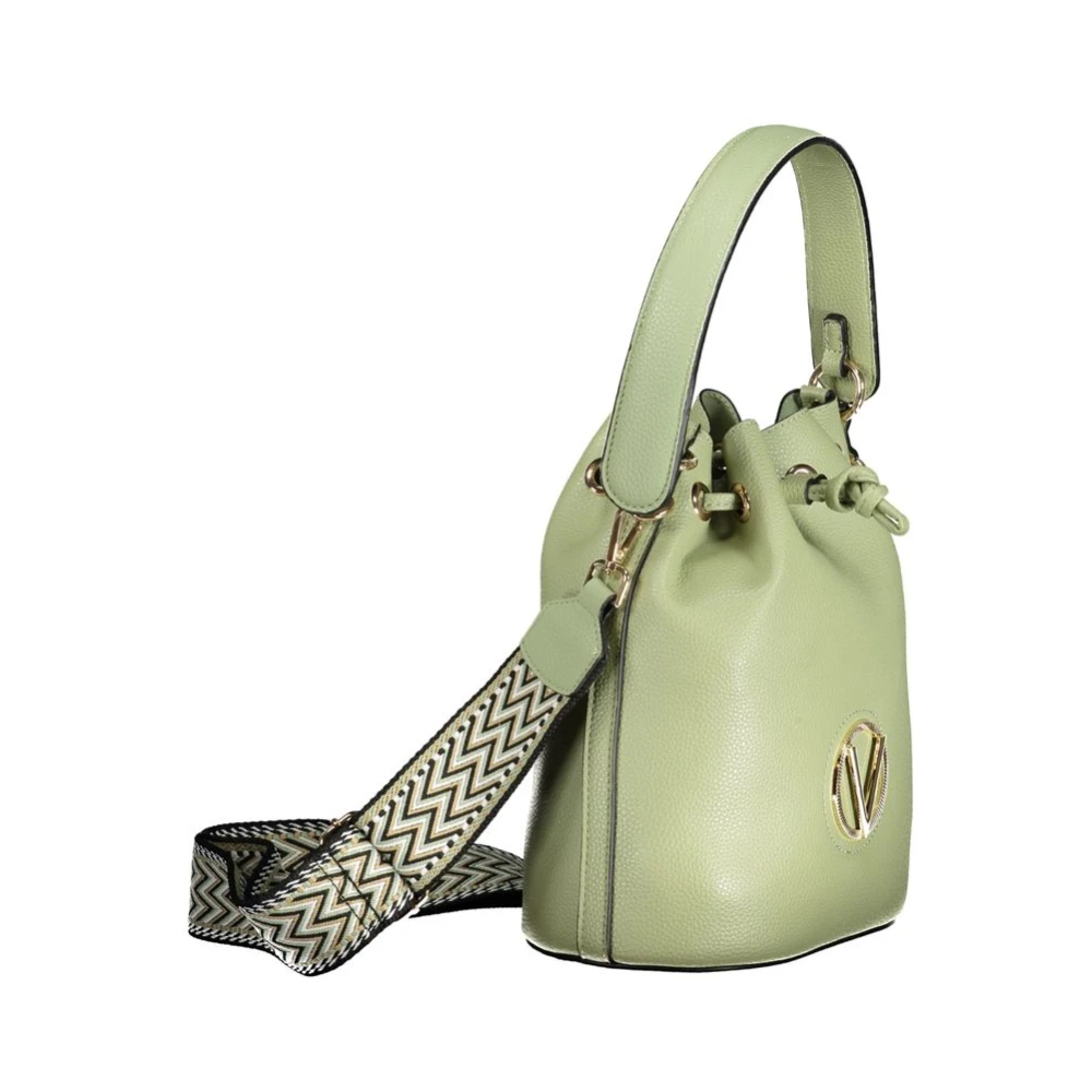 Valentino by Mario Valentino Groene Polyethyleen Schoudertas met Trekkoordsluiting Green Dames