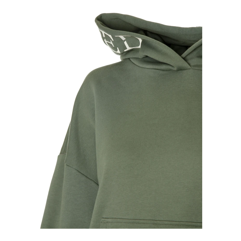 closed Hoodie met geborduurd logo en kangoeroezak Green Heren