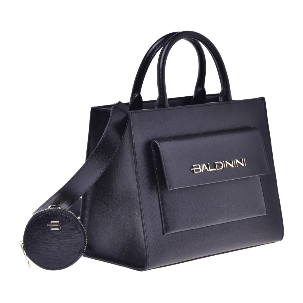 Baldinini Handbag with purse in black saffiano leather Black Dames