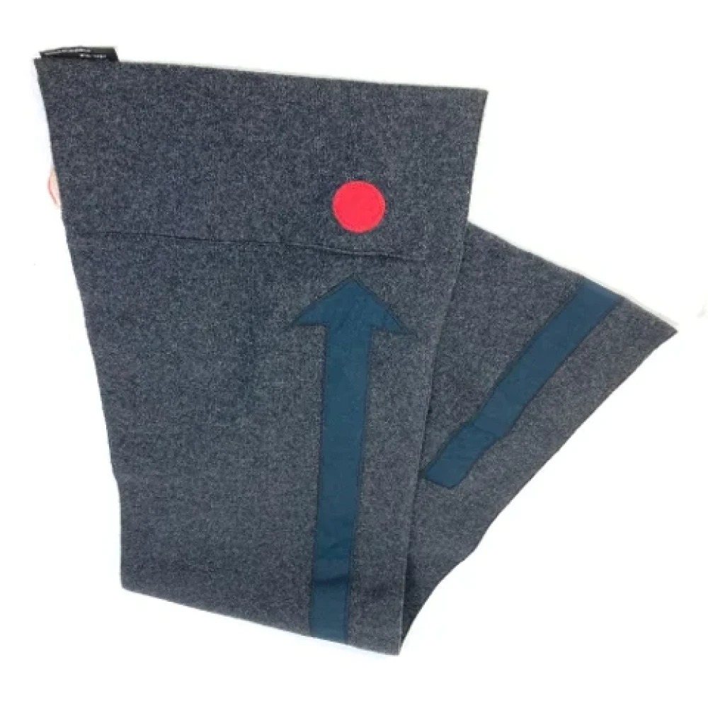 Prada Vintage Pre-owned Cotton scarves Gray Heren