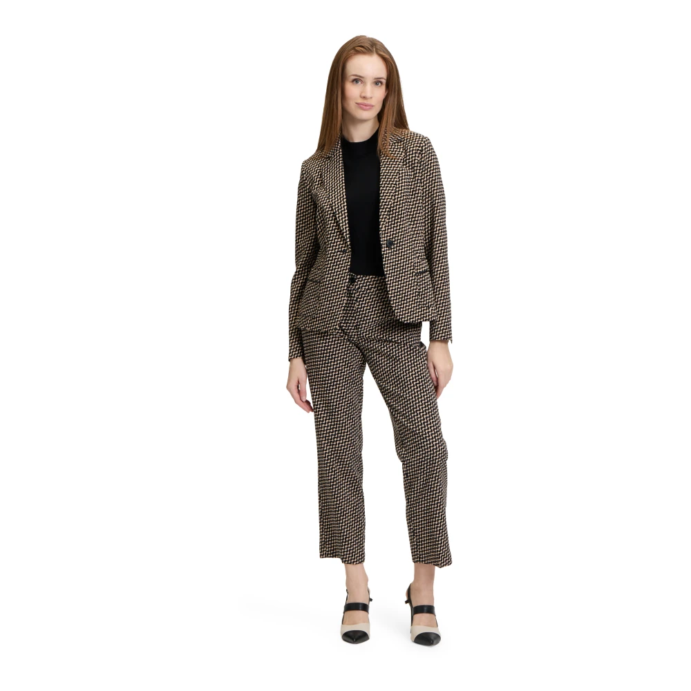 Betty Barclay Grafische Blazer met Elegante Reverskraag Brown Dames