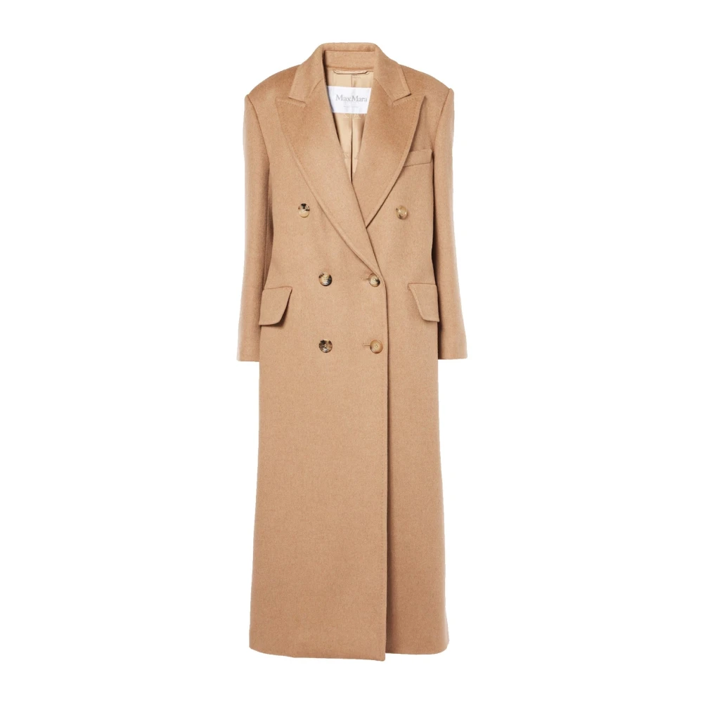 Max Mara Bruine Wollen Jas Elegant Ontwerp Brown Dames