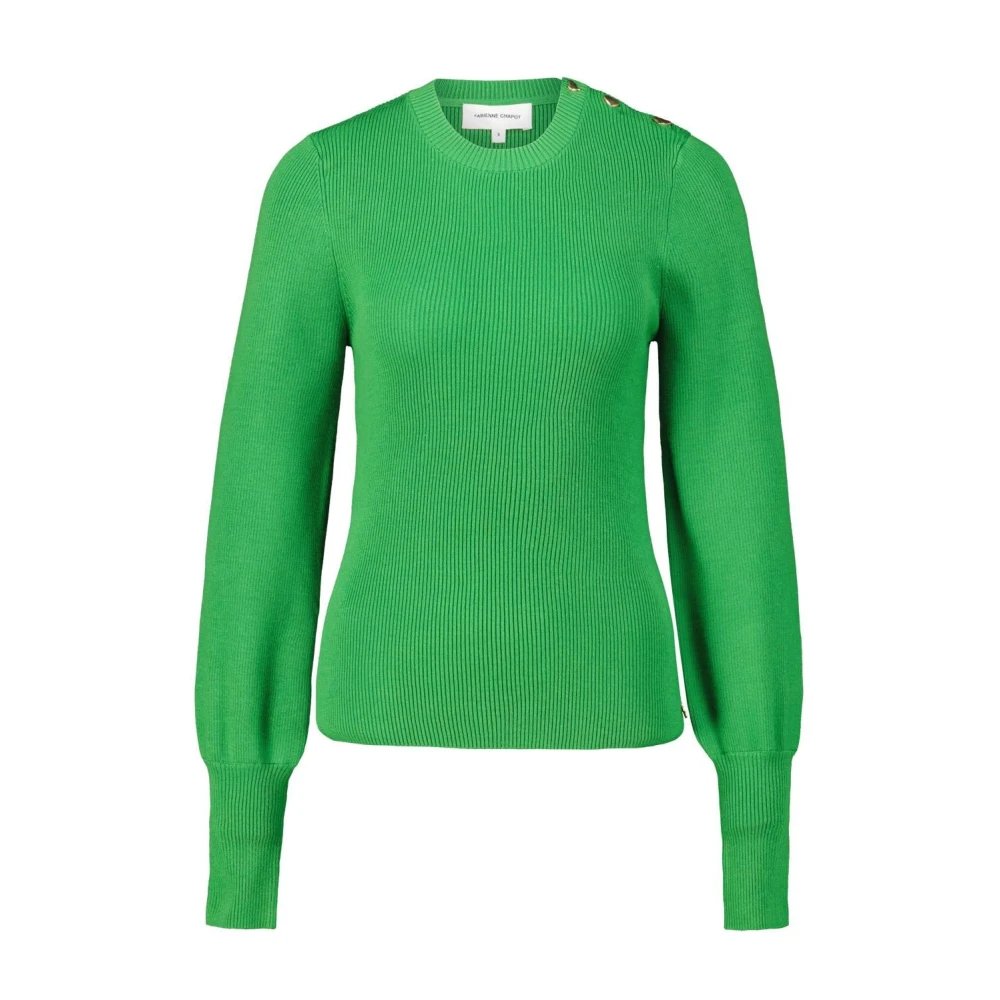 Fabienne Chapot Geribbeld langemouw Lillian shirt Green Dames