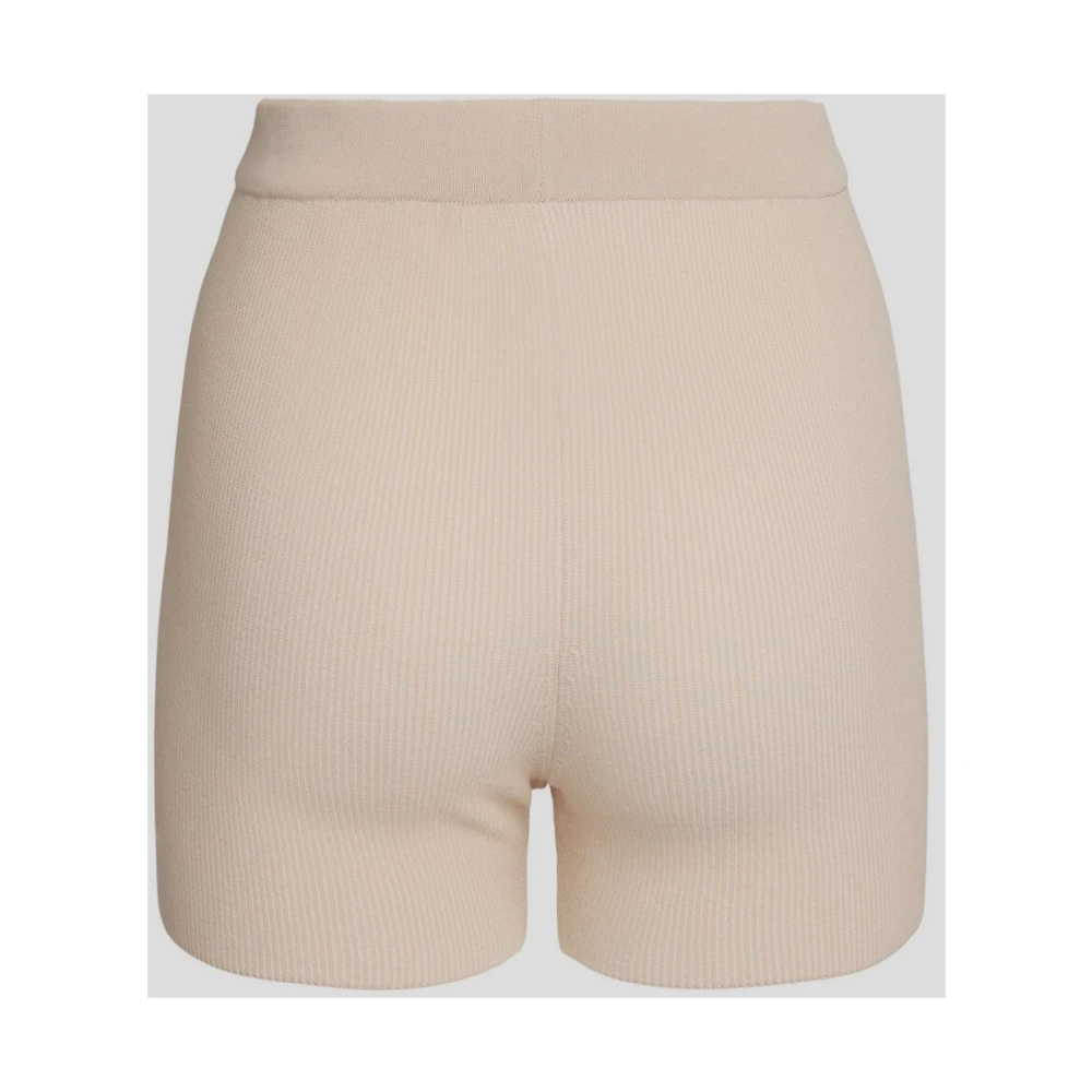 Jacquemus Gemengde Stof Pralù Shorts Beige Dames