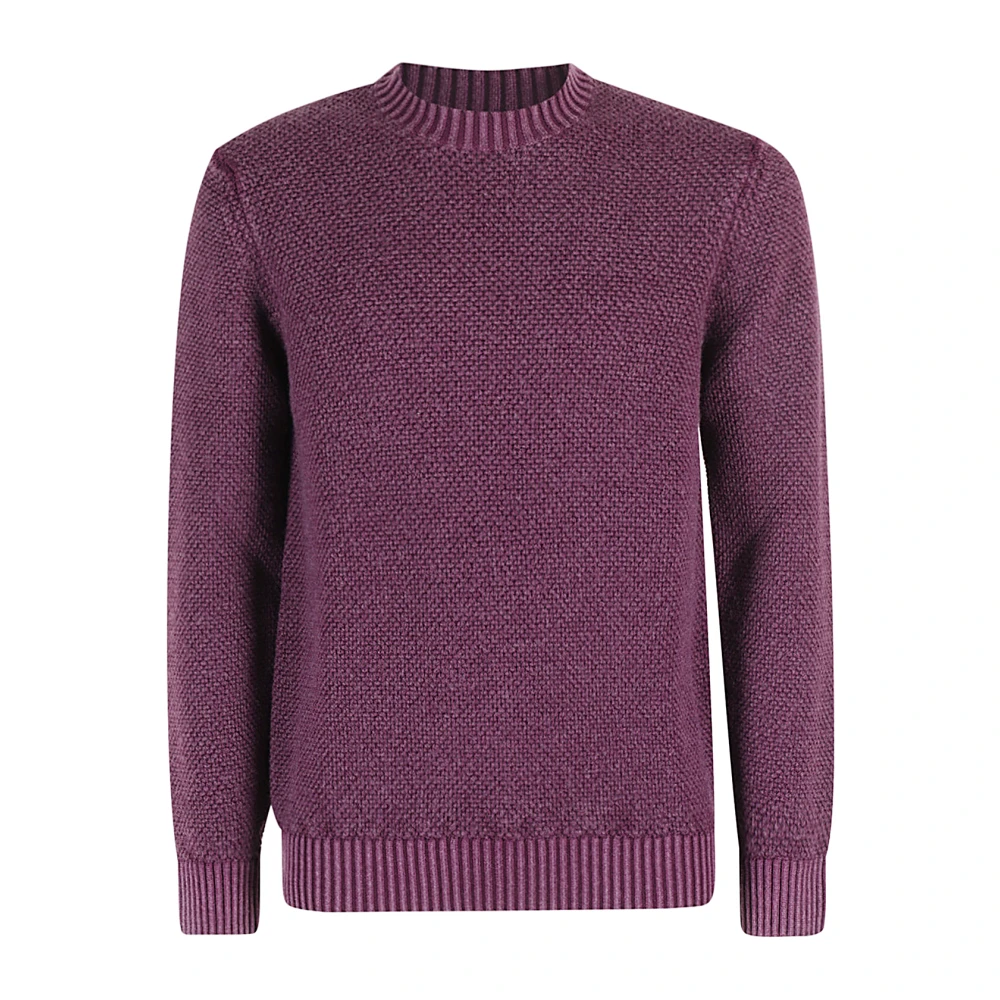 Circolo 1901 Merino Wol G Hals Trui Purple Heren