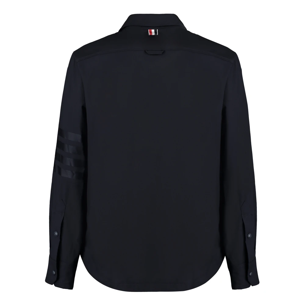 Thom Browne Gestreept Wol Overhemd Blue Heren