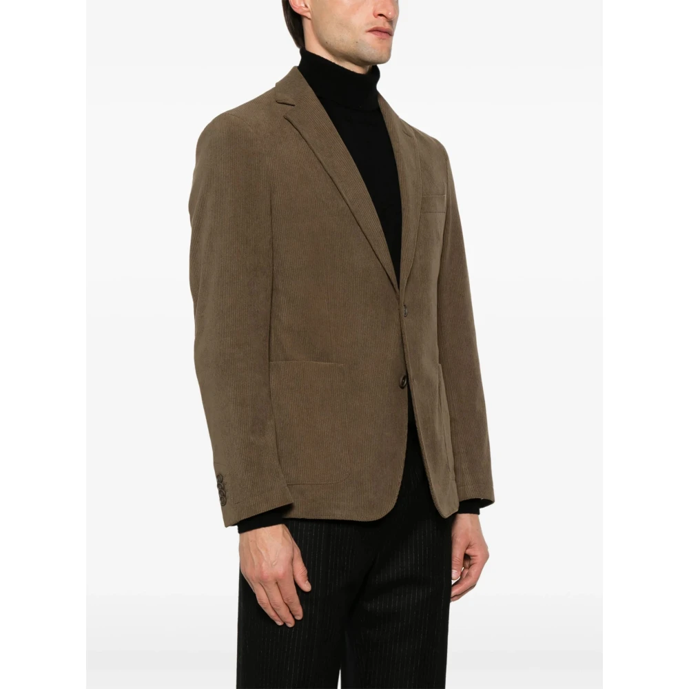Hugo Boss Ribfluwelen jas met 2 knopen Green Heren