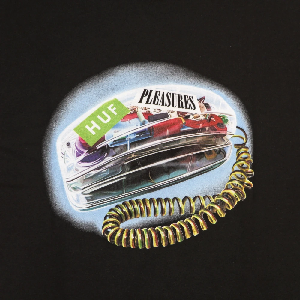 HUF Zwarte Party Line Tee met Print Black Heren