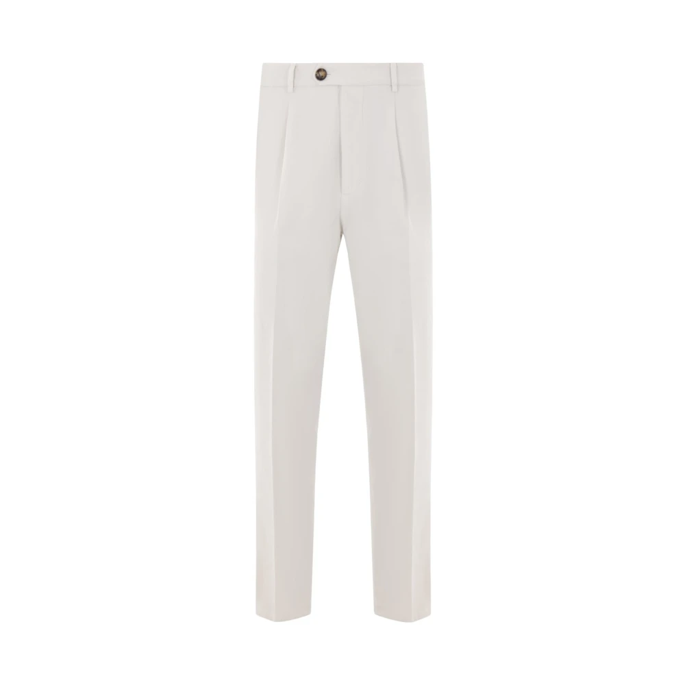 BRUNELLO CUCINELLI Witte katoenen vrijetijdsbroek White Heren