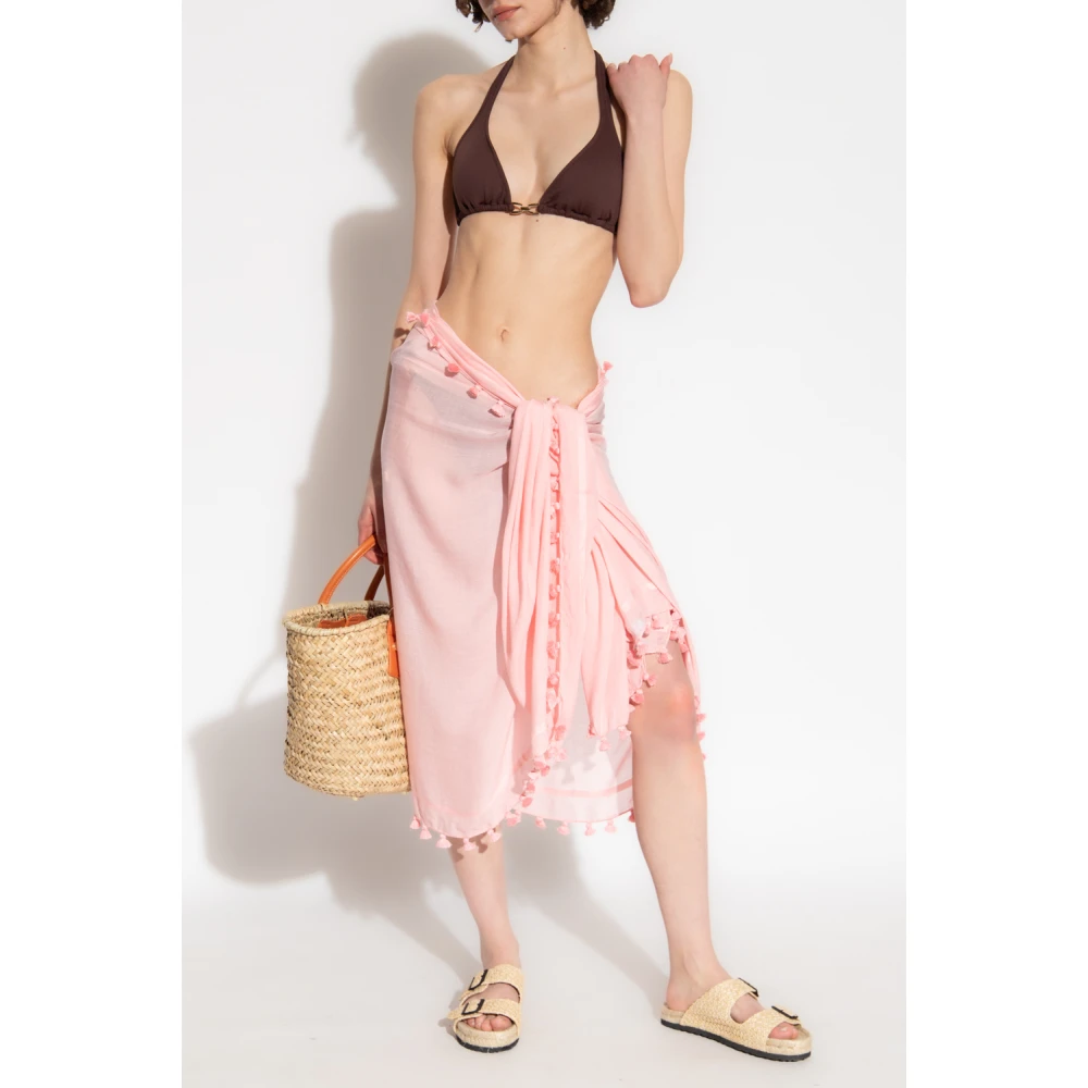 Melissa Odabash Gefranjerde pareo Pink Dames