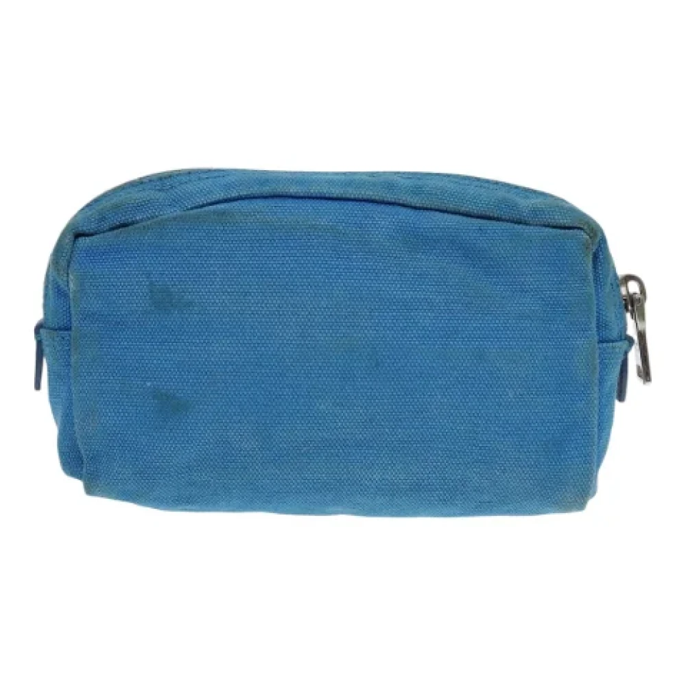 Prada Vintage Pre-owned Canvas pouches Blue Dames