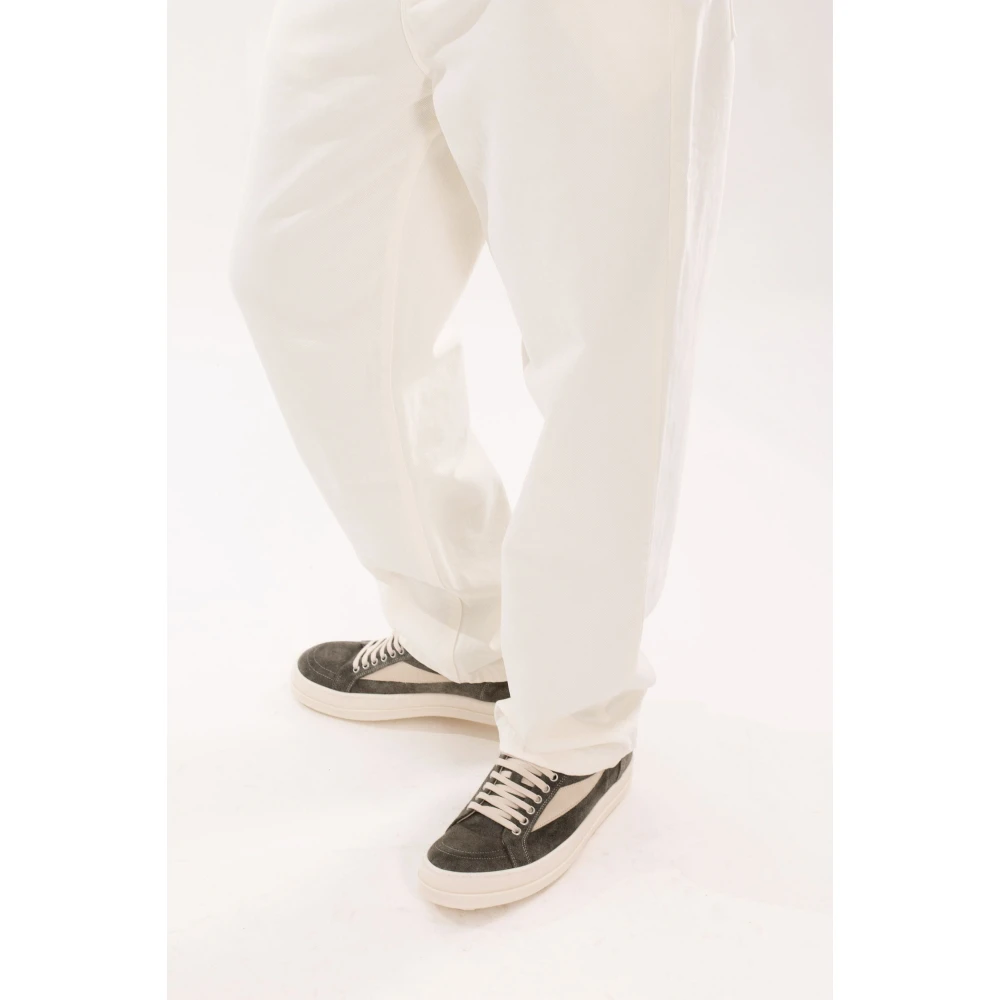 Arte Antwerp Denim Geborduurde Zakbroek in Creme White Heren