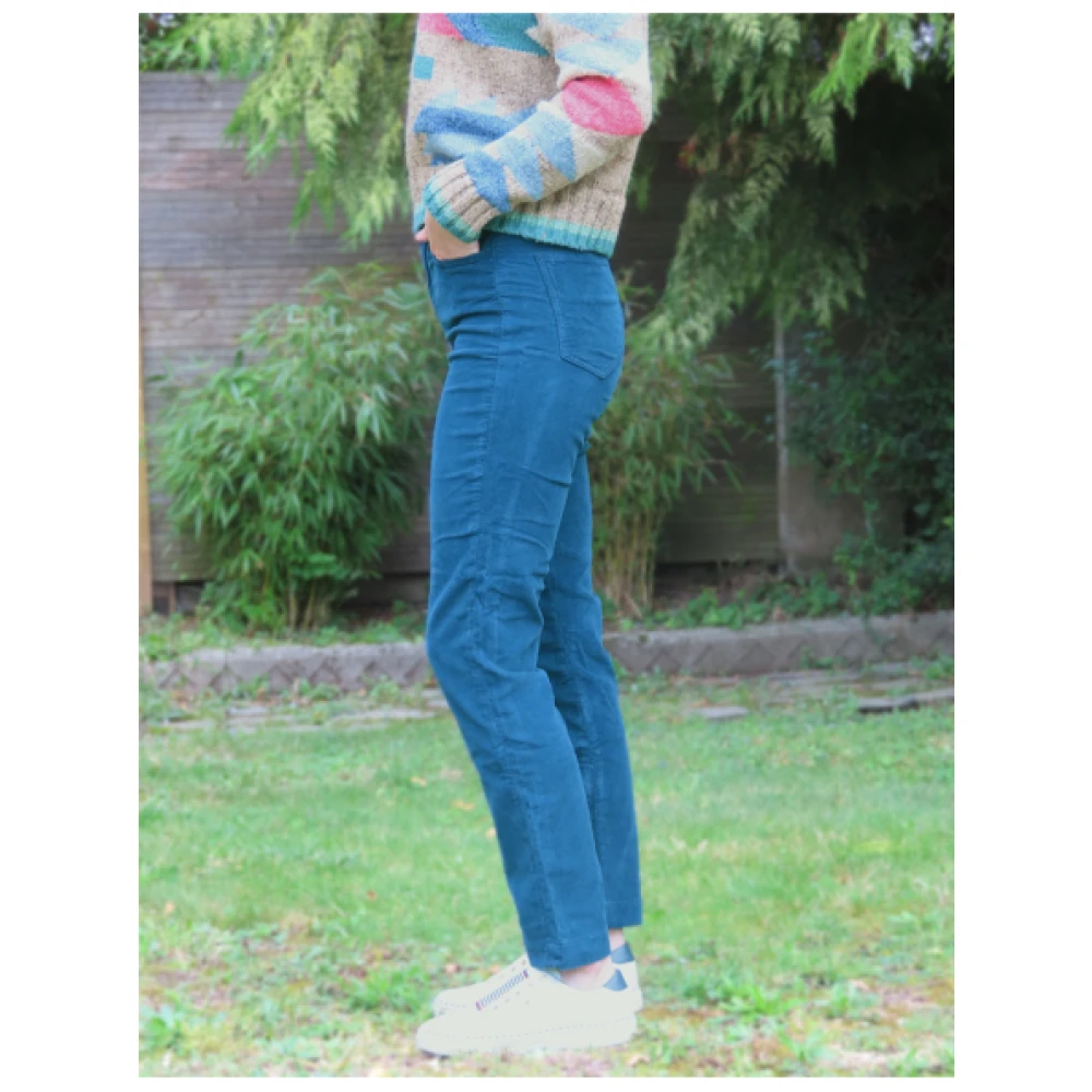 Denim Studio Colette Fluweel Broek Blue Dames