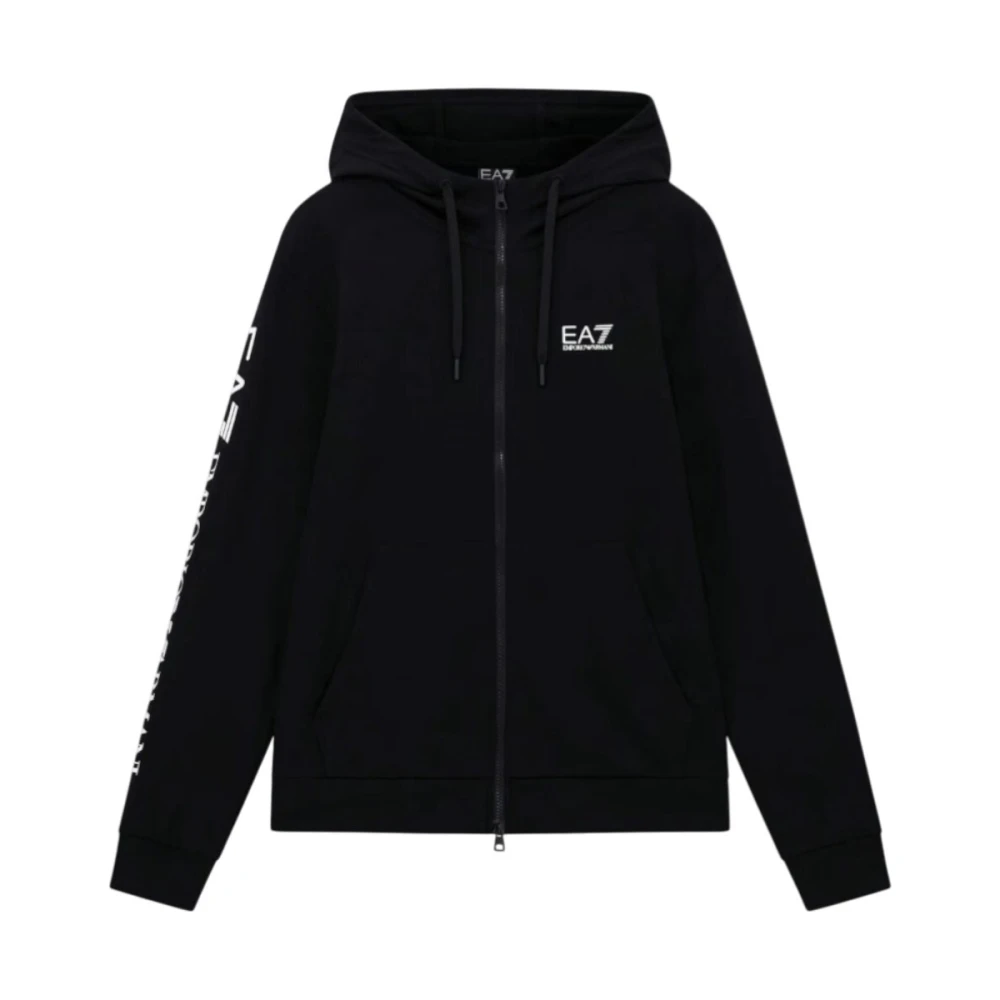 Emporio Armani Ea7 Men's Black Zip-Throughs, 3XL, Logo Series Zip Hoodie