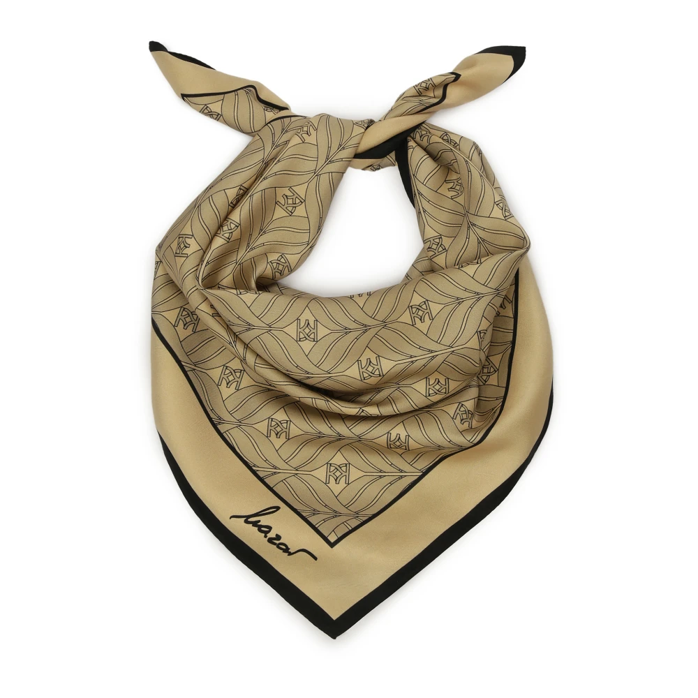 Kazar Beige zijden sjaal met elegant patroon Beige Dames