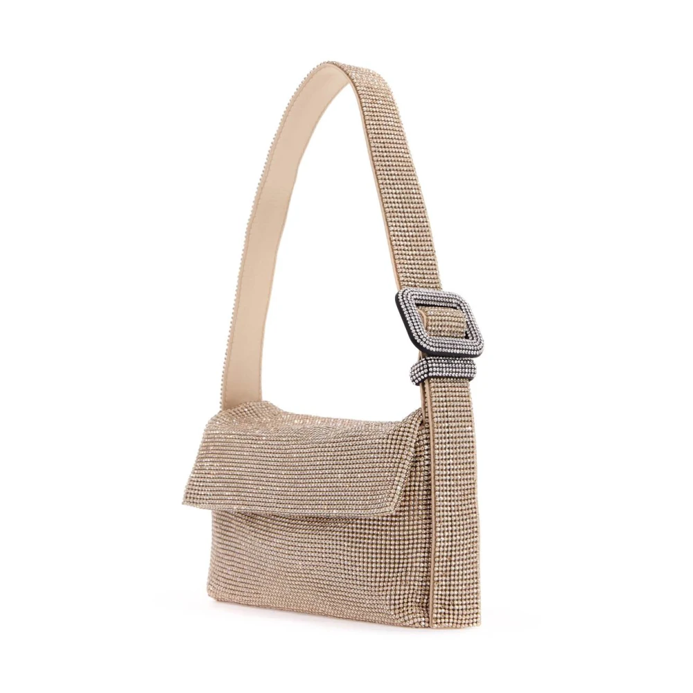Benedetta Bruzziches Metalen Mesh Strass Tas met Strass Beige Dames