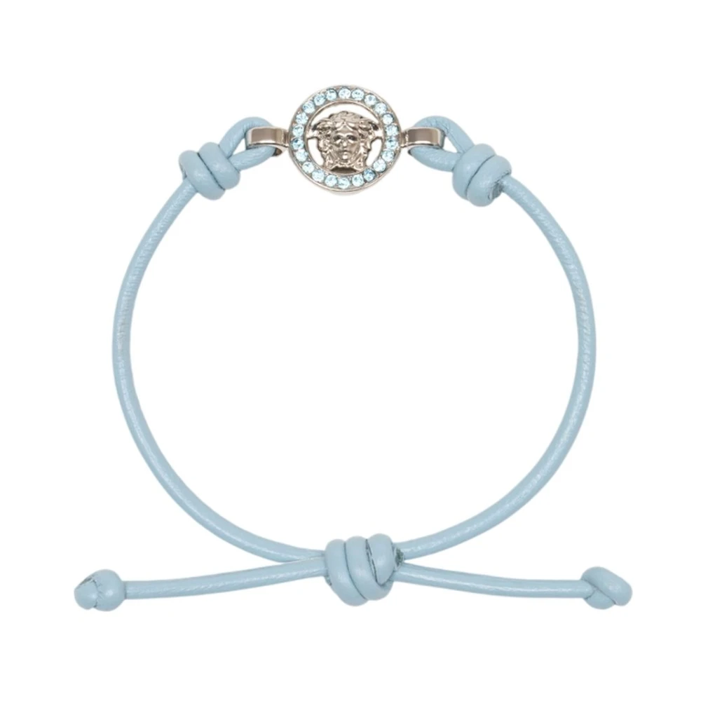 Versace Women's Blue Medusa '95 Leather Bracelet - Bracelets - One Size - Accessories