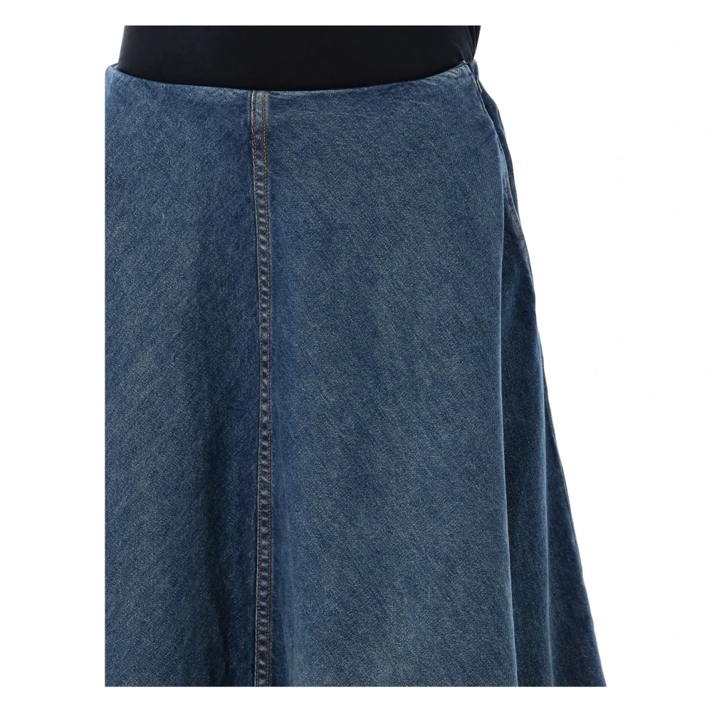 Khaite Blauwe Denim A-Lijn Rok Blue Dames