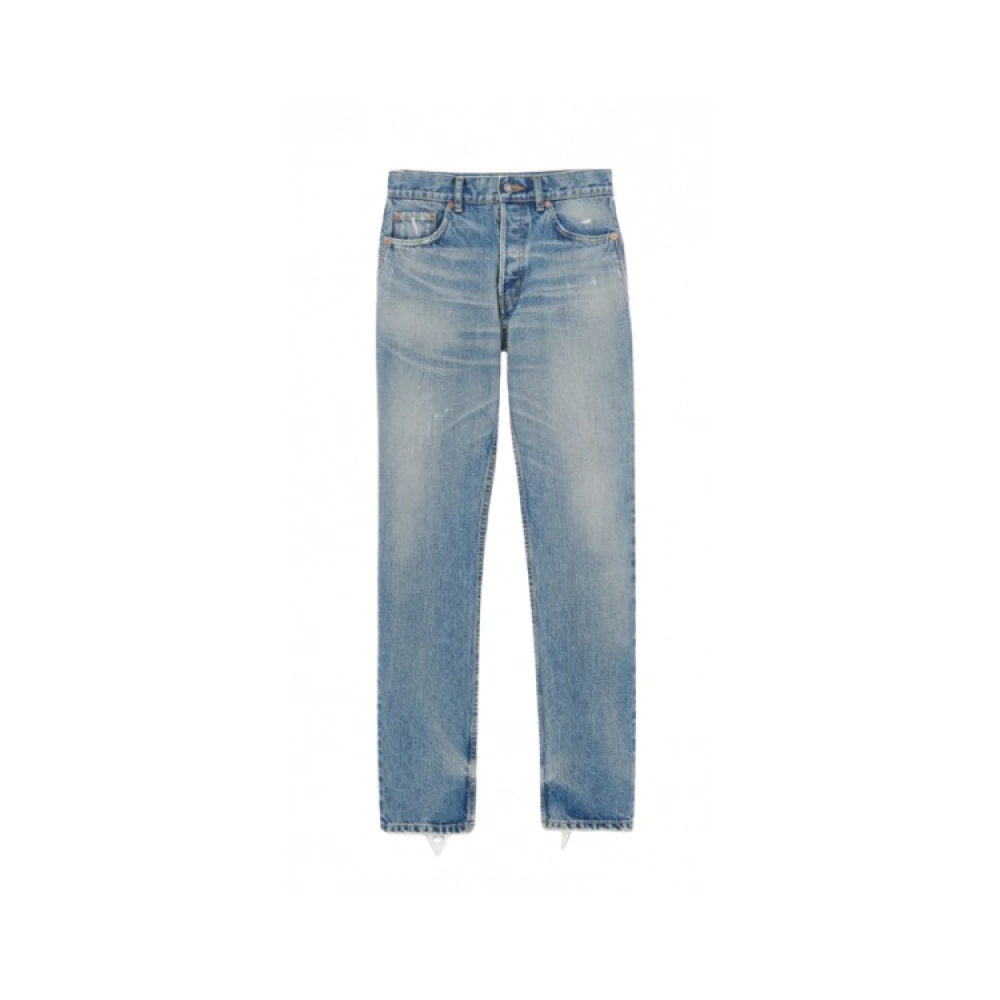 Saint Laurent Relaxte denim jeans met rechte snit Blue Heren