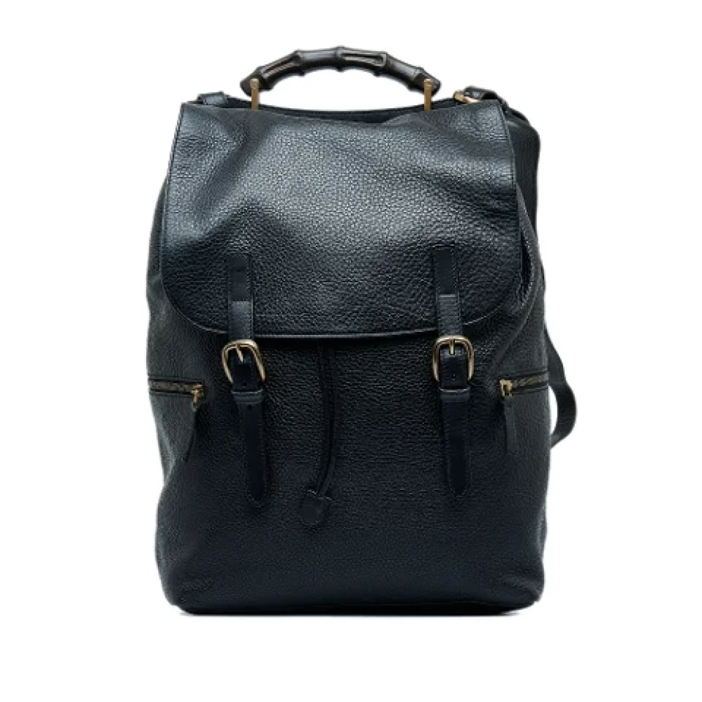 Gucci Vintage Pre-owned Leather backpacks Black Dames