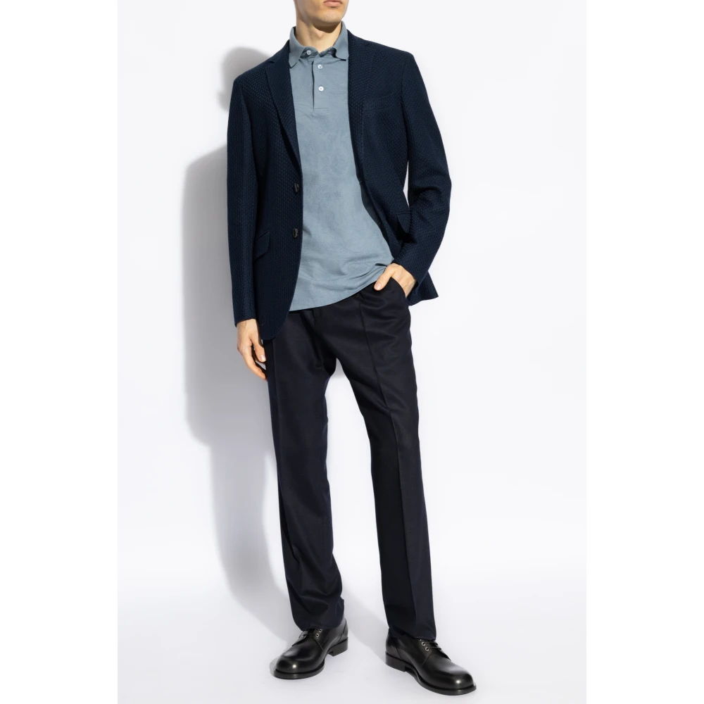 ETRO Polo met logo Blue Heren