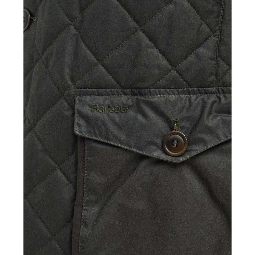Barbour Gewatteerde Gewaxte Jas in Olijf Green Heren