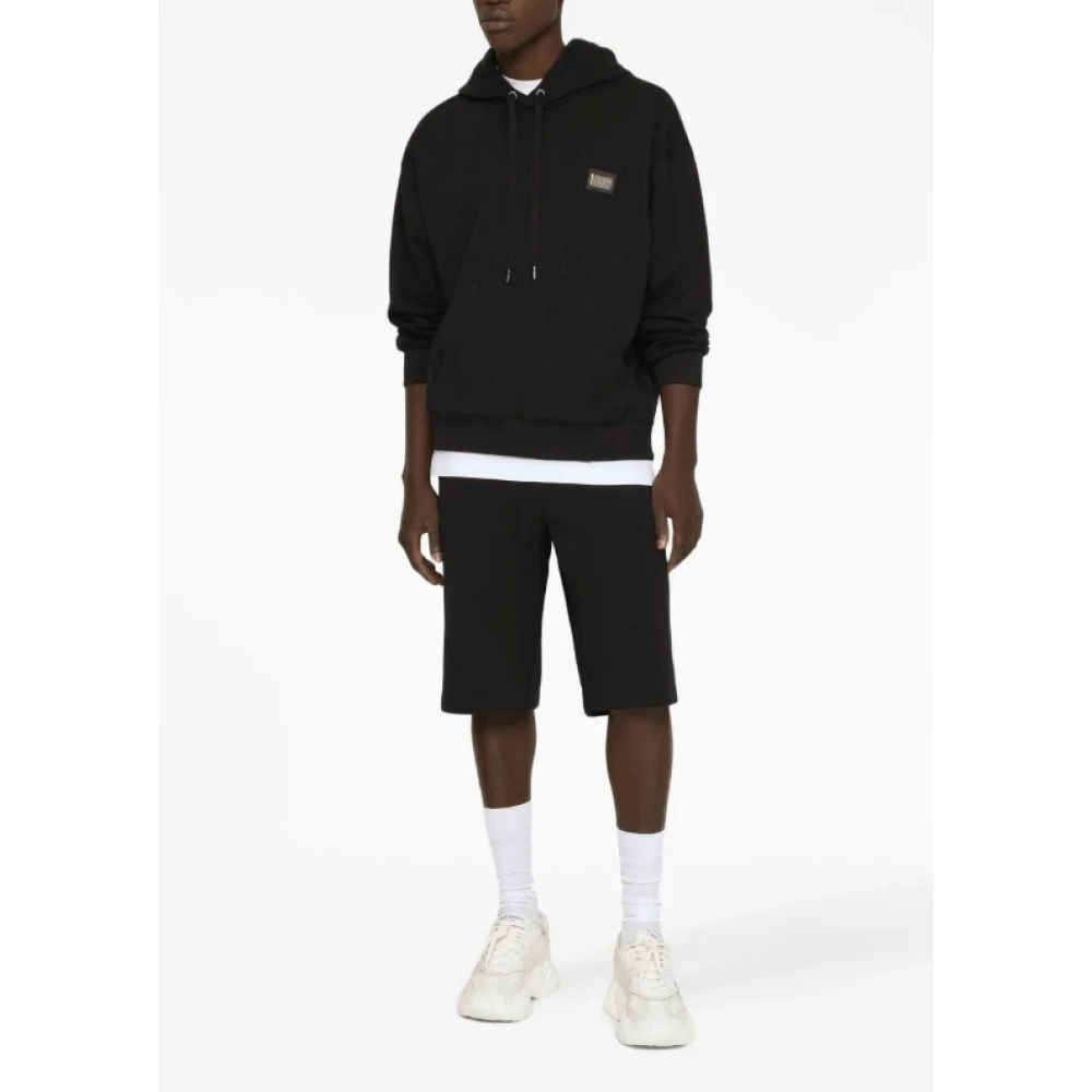 Dolce & Gabbana Logo Patch Trekkoord Track Shorts Blue Heren