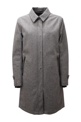 Houndstooth Yllekappa med Avtagbar Huva