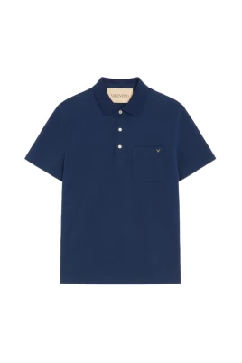 Cotton Piqué Polo med VGold
