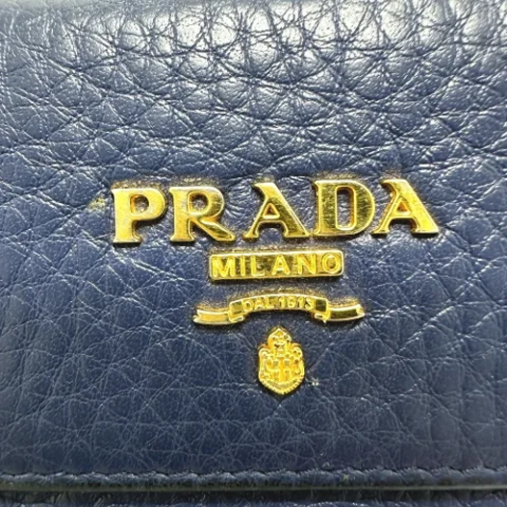 Prada Vintage Pre-owned Leather wallets Blue Dames