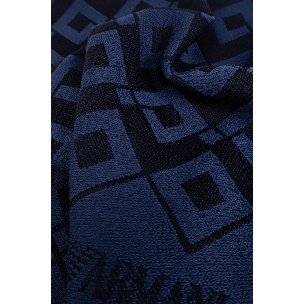 Emporio Armani Sjaal met decoratief patroon Blue Heren