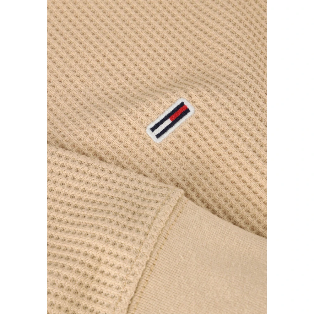 Tommy Jeans Heren Wafel Lange Mouw Tee Beige Heren